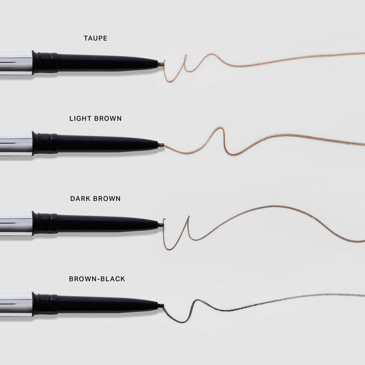 Master || Swatches on a white background in Shades taupe, light brown, dark brown, brown-black