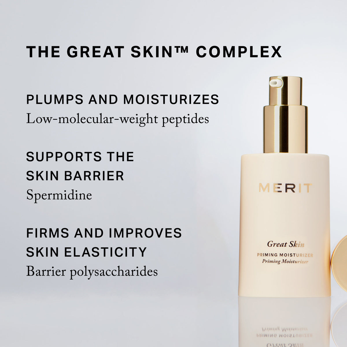 Master || The Great Skin Complex, Plumps and moisturizes, low-molecular-weight peptides, supports the skin barrier, spermidine, firms and improves skin elasticity, barrier polysaccharides.