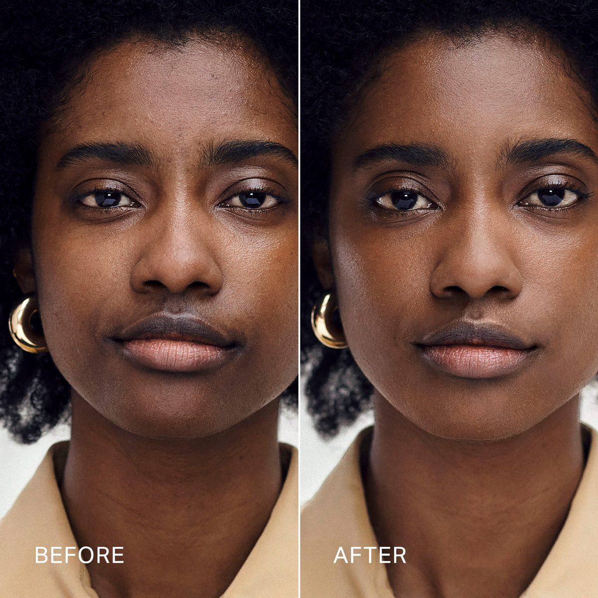 Master || Chestnut Before, After on model.